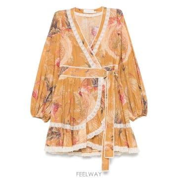 Zimmermann 25FW ���Ӹ� ��Ʈ Frill �巹�� in ��ư with floral ����Ʈ 3245DSS253MTDPFL25FW ���Ӹ� ��Ʈ Frill �巹�� in ��ư with floral ����