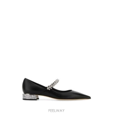Jimmy Choo 25FW ������ ���� nappa ���� Bing ballerinas BINGPUMPFLATNXJBLACKSIL25FW ������ ���� nappa ���� Bing ballerinas BINGPUMPFL