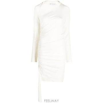 Off White 23SS Off ȭ��Ʈ Viscose crepe draped �巹�� OWDB460S23FAB0010400 T23SS Off ȭ��Ʈ Viscose crepe draped �巹�� OWDB460S23