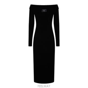 Balmain 25SS Balmain Ls Double Collar ��Ʈ ¤ Midi �巹�� EF1RL109KH820PA25SS Balmain Ls Double Collar ��Ʈ ¤ Midi �巹�� EF1R