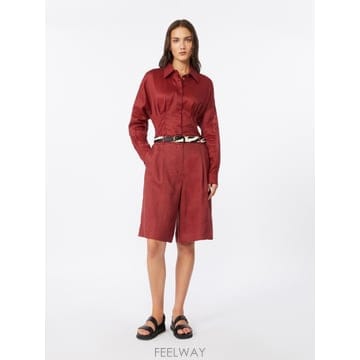 Max Mara 26SS �������� Camicia a maniche lunghe in tela ramie   MATTONE R26SS �������� Camicia a maniche lunghe in tela ramie  