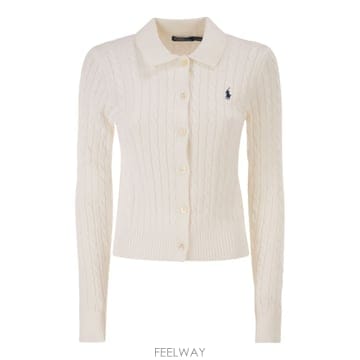 Ralph Lauren 26SS ���� ���� �η� ��ư cable ��Ʈ ����� with collar 211971881001 TP57126SS ���� ���� �η� ��ư cable ��Ʈ ����� with collar