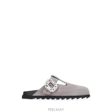 Roger Vivier 26FW ���� ��� Slidy Viv �� in suede clay coloured RVW62542100J926FW ���� ��� Slidy Viv �� in suede clay coloured R