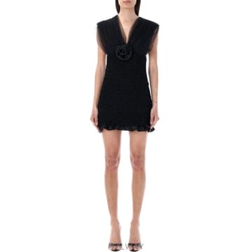 ALESSANDRA RICH 23SS �˷�����ġ ��ũ satin ruched �̴� �巹�� with tulle ž FAB3295F25623SS �˷�����ġ ��ũ satin ruched �̴� �巹�� with