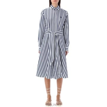 Ralph Lauren 26SS ���� �η� ���� ���� �η� striped ��ư belted ���� �巹�� 211891428001 TP26SS ���� �η� ���� ���� �η� striped ��ư belted ����