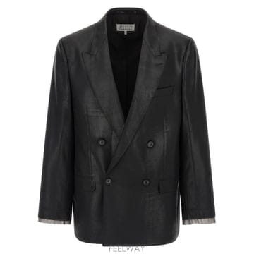 Maison Margiela 26SS �������������� Double breasted �������� with a shiny finish S50BN026SS �������������� Double breasted �������� with a sh