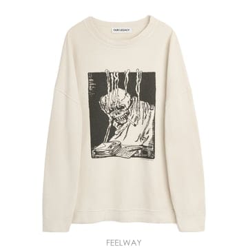 Our Legacy �ƿ������� Felpa girocollo �ƿ������� in cotone con stampa grafica M22�ƿ������� Felpa girocollo �ƿ������� in cotone con st