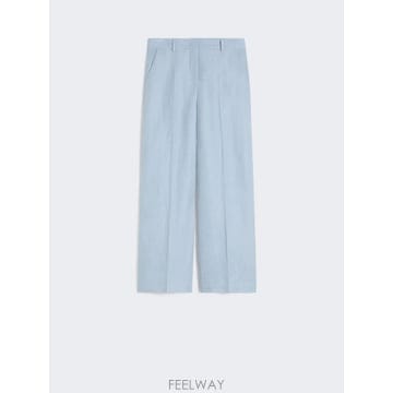 Max Mara 26SS �������� Pantalone in canvas di lino   AZZURRO WE513111620626SS �������� Pantalone in canvas di lino   AZZURRO WE