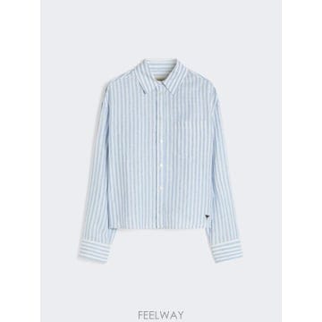 Max Mara 26SS �������� Camicia boxy in tela di lino   AZZURRO WE51110862026SS �������� Camicia boxy in tela di lino   AZZURRO W