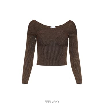 Self Portrait 23FW Self portrait Self portrait lurex ��Ʈ ž RS23090TBRBROWN23FW Self portrait Self portrait lurex ��Ʈ ž RS23090