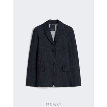 Max Mara 26SS �������� Giacca monopetto in ���� stretch   BLU MARINO 90411426SS �������� Giacca monopetto in ���� stretch   BLU M
