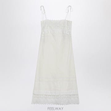 Valentino 26SS Valentino ���̺��� linen midi �巹�� with Sangallo embroidery26SS Valentino ���̺��� linen midi �巹�� with Sangall