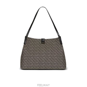 Balmain 26SS Balmain Borsa Release in jacquard e pelle di vitello Ba26SS Balmain Borsa Release in jacquard e pelle di vite