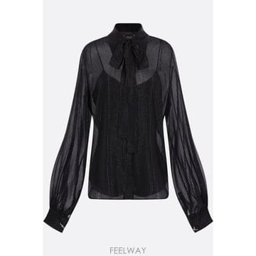 Max Mara 25FW �������� SCAFATI   Striped ��ũ chiffon ����콺 252126601460000325FW �������� SCAFATI   Striped ��ũ chiffon ����콺 