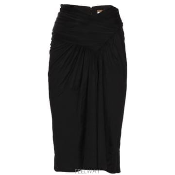 Saint Laurent 24FW ���ζ� Pencil ��ĿƮ with pleats 776439Y7F981000 TP57182602324FW ���ζ� Pencil ��ĿƮ with pleats 776439Y7F981000 