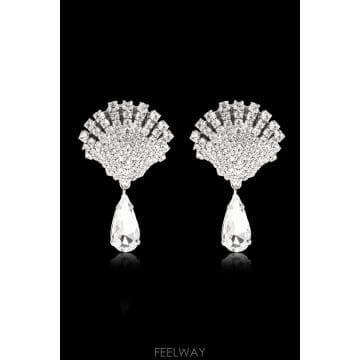 ALESSANDRA RICH 26SS �˷�����ġ Clip on earrings with ũ����Ż FABA3325J00040001CRY26SS �˷�����ġ Clip on earrings with ũ����Ż FAB