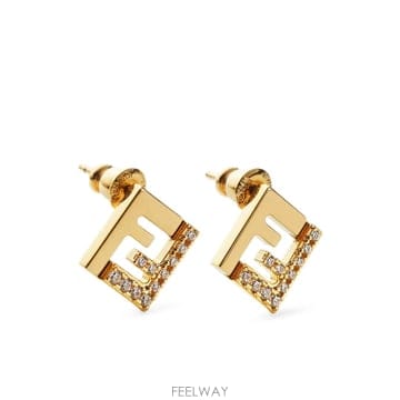 FENDI 26SS Fendi FOREVER METAL �� CRYSTAL EARRINGS 8AL294ATEPF089U26SS Fendi FOREVER METAL �� CRYSTAL EARRINGS 8AL294ATE