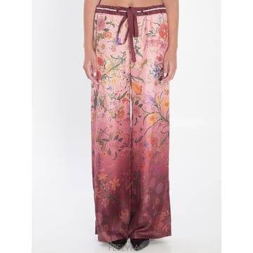 GUCCI 26SS ���� ��ũ trousers with a floral motif 837980Z7AUH5057 TP5726SS ���� ��ũ trousers with a floral motif 837980Z7AU