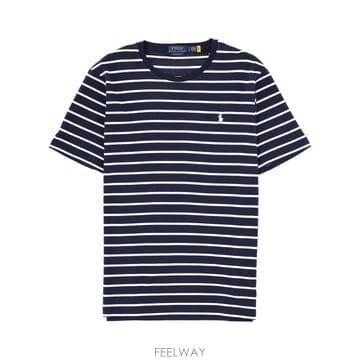 Ralph Lauren 26SS ���� ���� �η� STRIPED �ΰ� T ���� 710B16648001REFINEDNAVYWHITE T26SS ���� ���� �η� STRIPED �ΰ� T ���� 710B16648001RE