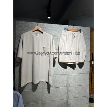 남자 여름 티셔츠 반바지 밴딩 스판 트레이닝복세트 F~105