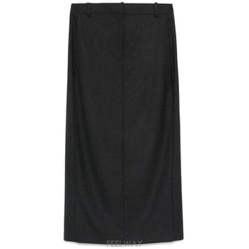 Theory 24FW THEORY Midi Grey ��ĿƮ With Slit In �� Blend ���� O0801304A024FW THEORY Midi Grey ��ĿƮ With Slit In �� Blend ��