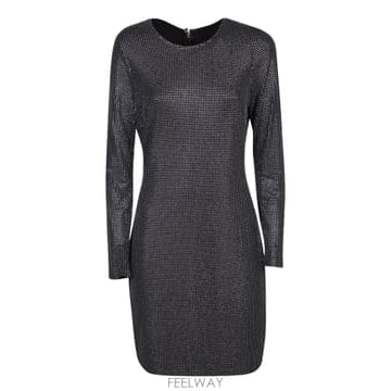 Michael Kors 24SS ����Ŭ�ھ �� ������ �巹��  Silver rhinestone trimmings  Back zip24SS ����Ŭ�ھ �� ������ �巹��  Silver rhinestone 
