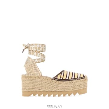 Stella McCartney 26FW ���ڶ� ��īƮ�� Embroidered canvas Gaia wedges 810666E0032884826FW ���ڶ� ��īƮ�� Embroidered canvas Gaia wedges 81