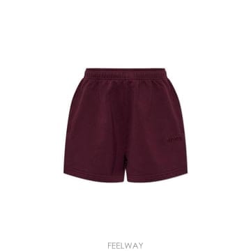 로테이트 자수 로고 스웨트 쇼츠