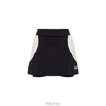 아르마니 하이웨이스트 로고 프린트 숏 스커트