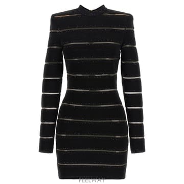 26SS Balmain 드레스 with shimmering sequins GF0R8955KJ84EAD TP5