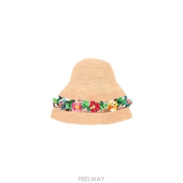 알라누이 SEA NOMAD RAFFIA 모자 샌드 멀티 컬러
