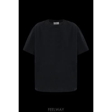 26FW Toteme 클래식 T 셔츠 in 블랙 Organic 코튼 저지 263WRT0529FB0502001