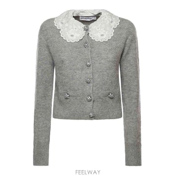 26SS Self portrait 가디건 With 레이스 Collar RS26123CGR TP57212962
