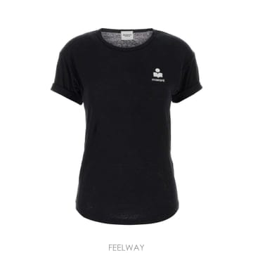 26FW 이자벨마랑 블랙 linen Koldia t 셔츠 TS0315FBA1N10E01BK TP5705220