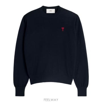 25SS AMI 미드나이트 블루 울 스웨터 BFHKS111KN0025430 TP571828706