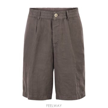Brunello Cucinelli 26SS ���ڷ� ��ġ�ڸ� Bermuda ���� in light delave linen canvas M243D26SS ���ڷ� ��ġ�ڸ� Bermuda ���� in light delave li