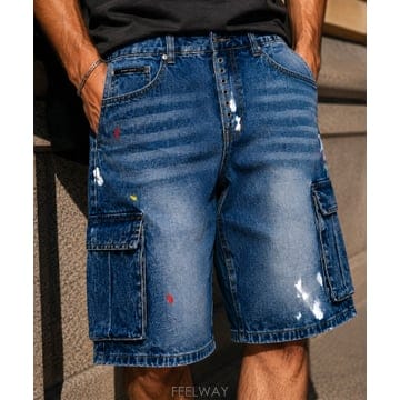 STRIKE Atelier Painted Cargo Denim ShortsAtelier Painted Cargo Denim Shorts