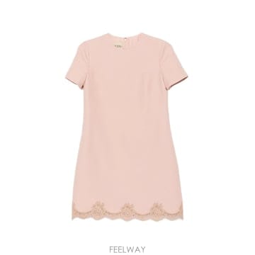 발렌티노 가라바니 레이스 트림 미니 드레스