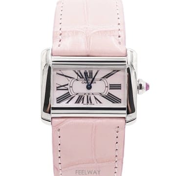 까르띠에 W6301455 탱크 디반 미니 쿼츠 32mm 가죽밴드 여성 시계aa65672