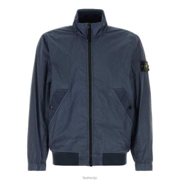 26 FW 스톤 아일랜드 로고 패치 집업 자켓 블루 V002E L2S154100002S0A23