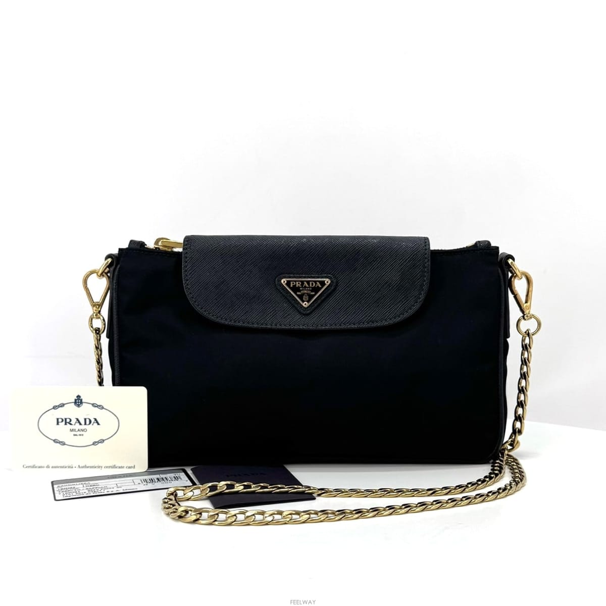 PRADA ����� �ﰢ�ΰ� ���Ϸ� ü�� ũ�ν��� ���� (1BH085)����� �ﰢ�ΰ� ���Ϸ� ü�� ũ�ν��� ���� (1BH085)