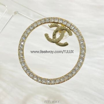 샤넬 CC로고 라운드 귀걸이 골드 스트라스 이어링 AB9086 Y02722