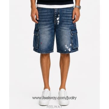 STRIKE Atelier Painted Cargo Denim ShortsAtelier Painted Cargo Denim Shorts