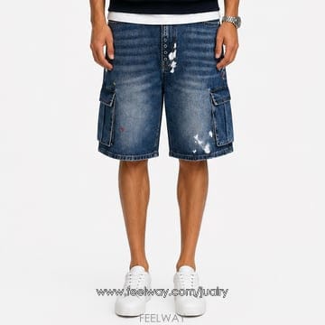 STRIKE Atelier Painted Cargo Denim ShortsAtelier Painted Cargo Denim Shorts