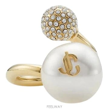 Jimmy Choo 26FW ������ ���� AURI RING JIQGOLD WHITE CRYSTAL26FW ������ ���� AURI RING JIQGOLD WHITE CRYSTAL