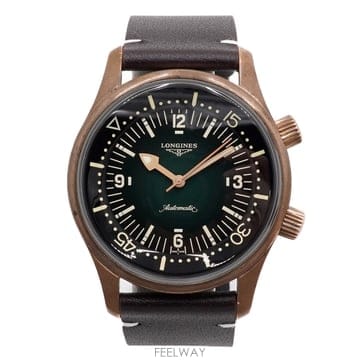 론진  L3.774.1.50.2 레전드 다이버 브론즈 그린다이얼 한정판 42MM 오토매틱 시계aa65482