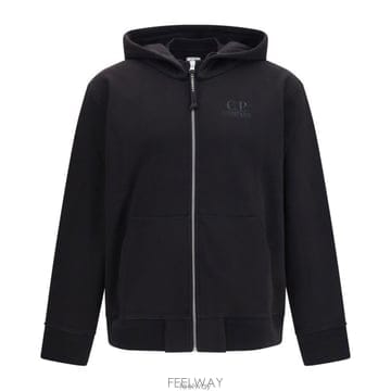 26 FW CP컴퍼니 로고 엠브로이디드 지퍼 후드티 블랙 999 20CMSS025A005086W