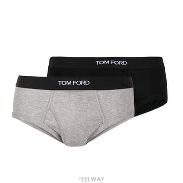 톰포드 블랙 & 그레이 코튼 SLIPS T4XC11040008 B0562175390