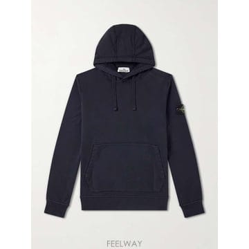 스톤 아일랜드 LOGOAPPLIQUED 가먼트다이드 코튼-후리스 후 B0082184897