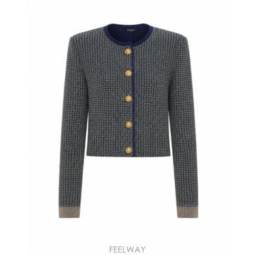 26 F/W 발망 글리터 트위드 가디건 HF1KL918KK13/SQH B0012253668
